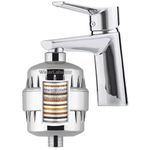 WaterLabs HL-2 Shower and Tap Filter for Hard Water | Advanced 15-Stage Filtration | Reduces Impurities for Healthier Skin and Hair | Water Softener for Bathroom | Sleek Silver Finish