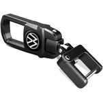 Key Craft Metal Keychain compatible with Volkswagen Cars | Premium Stainless Steel Keyring with Sleek Design and Enhanced Durability | Black Color