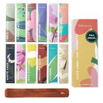 Folkulture Incense Sticks Gift Set - Pack of 12 Insenses (240 Sticks) with Insence Holder - Rose & Geranium, Jasmine, Lavender, Nag Champa, Sandalwood, Patchoulli, Frankinsence Agarbatti (Good Vibes)