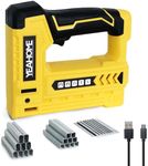 YEAHOME Electric Staple Gun, 5 in 1 Cordless Staple Gun for Upholstery with 1800 Staples & Nails, 3.7V Brad Nailer Kit with USB Charger & Staple Remover for Wood, Carpentry, Crafts, DIY