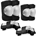 Adult/Children Knee Pads, 6-in-1Protective Gear Set, Elbow Pads Guards for Cycling, Skateboarding, Rollerblading, Scootering, Adjustable Wrist Guards for Multi-Sports Outdoor for kids/Adults/Teenagers