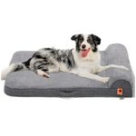 MEWOOFUN Dog Bed Medium Washable with Orthopedic Eggs Foam, Dog Mattress with Removable Waterproof Cover and Nonskid Bottom, 91x66x16.5cm (Grey, L)