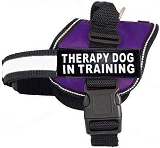 Therapy Dog in Training Nylon Dog Vest Harness. Purchase Comes with 2 Reflective Therapy Dog in Training pathces. Please Measure Your Dog Before Ordering (Girth 14-18", Purple)