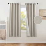 PONY DANCE Linen Curtains for Bedroom - Long Blackout Curtains with Top Eyelet, Soundproof Privacy Thermal Insulated Curtains for Living Room, 1 Pair Boho Window Drapes, 46 Wide x 72 Drop, Angola