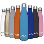 AEX Stainless Steel Water Bottle | Double Walled Vacuum Flask Water Bottle | Hot Office Drink Water Bottle | Cold Sports Drink Water Bottle | Reusable Water Bottle | 1000ml Babyblue Matt Water Bottle