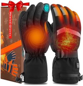 Qdreclod Guanti Riscaldati per Uomini Donne, 7.4V 4000mAh Ricaricabili Guanti Riscaldanti Elettrici 3 Livelli di Riscaldamento Scaldamani Touchscreen Con Riscaldamento Dita per Moto Sci