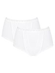 Sloggi Women's Maxi 2 Pack Control Knickers, White, 20 UK