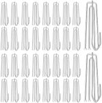 40Pcs Metal Curtain Hooks Stainless Steel Pinch Pleat Curtain Hooks, Drapery Hook and Pin for Pleated Drapes and 4 Prongs Pinch Pleat Hook Clips for Window Curtain, Shower Curtain, Door Curtain