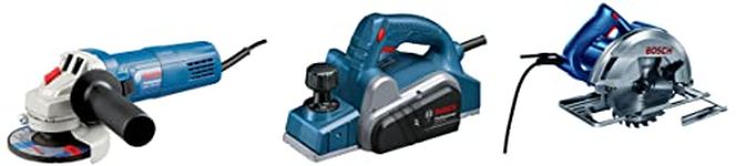 Bosch GWS 750-100 Professional Angle Grinder & 0601B373F0-GCO220 2200-Watt 14-inch Chop Saw Machine (Blue) & GHO 6500 Professional Planer