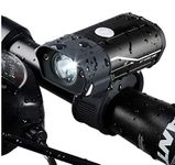 FASTPED Bicycle Light Mini 018 LED Bike Front Light USB Rechargeable MTB Head Lamp 4 Modes Super Bright Cycling Headlight (Black), Aluminium Alloy & ABS