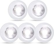 Dream Master 5 Pack LED Battery-Powered Wireless Touch Night Lights,Under Cabinet Lamp,Push Light for Closets, Counters, or Utility Rooms,Cool Light,White (5packlight04)