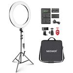 NEEWER Ring Light RP20-B 20 inch LED with Stand and Phone Holder, 44W 3200K-5600K with Battery/DC Power Option, USB Battery Charger, for Makeup Tattoo Lash Barber Salon YouTube TikTok Video Lighting