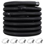 Monzana® 14m Swimming Pool Hose 32mm Diameter | 46ft Trimmable Chlorine and UV-Resistant Pipe | Suitable for Pool Heater Hot Tub Water Pump Drain | Black