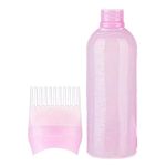 galeyyu Hair Oil Applicator Bottle Root Comb Applicator Bottle, 6 OZ Pink Hair Dye Brush Bottle Hair Colour Brush Hair Oil Bottle Dyeing Shampoo Bottle Oil Comb Hair Tools, Pink