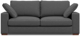 SIMPLIHOME Charlie Sofa in 100% Recycled Polyester Tightly Woven Performance Fabric, Pebble Grey, 78-inches Wide, Handcrafted Contemporary Style Loveseat Sofa or Couch for Living Room