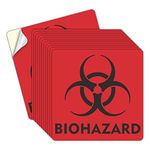 (12 Pack) Biohazard Stickers Sign, 6x6 Inches Waterproof Biohazard Warning Label，6 Mil Vinyl Self Adhesive Durable Decal Stickers Use for Labs, Hospitals and Industrial