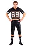 Football Player Costume for Adults, Football Uniform for Halloween, Cosplay, & Sports Themed Parties Medium Black