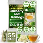 Lavendium, Premium 55 Mulberry Leaf Tea Bags, 100% Pure Mulberry Leaves. Loose Leaf Mulberry Herbal Tea. Made with Natural Tea Bags No Sugar, No Caffeine, No Gluten, Vegan.