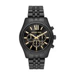 Michael Kors Lexington Chronograph Stainless Steel Watch, Black, Chronograph