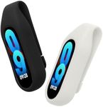 kwmobile 2x Clip Holders Compatible with Xiaomi Mi Band 10/9 / 8 - Clip-On Holder Replacement Set - Black/White
