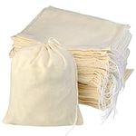 100pcs Cotton Drawstring Bags, Reusable Muslin Bag Natural Cotton Bags with Drawstring Produce Bags Bulk Gift Bag Jewelry Pouch for Party Wedding Home Storage, Natural Color (6 x 7.9 inches)