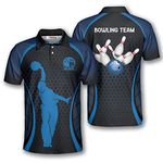 PRIMESTY Custom Bowling Shirts for Men, Custom Name and Teamname Bowling Jerseys, Personalized Bowling Polo Shirts