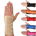 Solace Bracing Cool-Flow Max Wrist Support (6 Colours) - #1 British Made & NHS Supplied Advanced Wrist Brace Splint for Carpal Tunnel, Arthritis, Tendonitis, RSI, Fractures & More - Beige, L, Left