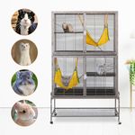 Large Double Story Levels Metal Portable Rolling Pet Ferret Cat Chincilla Rat Small Animal Playpen Cage