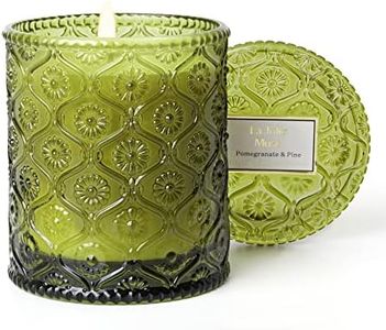 LA JOLIE MUSE Christmas Scented Candle, Pine Scented Candle, Holiday Candle Gifts, Pomegranat Candle, Winter Candles for Home Scented, 50 Hours Long Burning