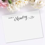 50 x Funeral Remembrance Cards share a memory. Memory Book Table, condolence book alternative, your special memories. Memorial, Celebration of Life, Wake