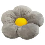 Butterfly Craze Daisy Lounge Flower Pillow - Large 35 Inches Cozy & Stylish Floor Cushion, Perfect Seating Solution for Teens & Kids, Machine Washable Aesthetic Decor, Plush Microfiber, Gray