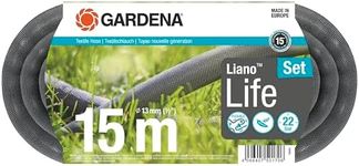 Gardena Liano Life Textile Hose 1/2 inch, 15m: Highly flexible textile garden hose, with PVC inner tube, no kinking, lightweight, weather-resistant (18445-20)
