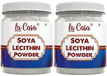 La Casa Natural Soya Lecithin Powder | Combo Pack of 2 | Food Grade VEGAN Emulsifier, Thickener & Volume Enhancer for Bakery Products & Chocolates | 2 x 200g |