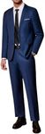 COOFANDY Men's Regular Fit 2 Button 2 Piece Suit Set Wedding Tuxedo Blazer Suit Jacket Dress Pants for Dinner Prom Party Blue