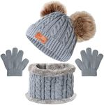 Kids Winter Beanie Hat Scarf Gloves