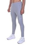 TCA Men's Winter Thermal Cycling Trousers for Running Cycling Walking Hiking Trousers with Zip Pockets - Cool Grey, M