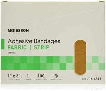 McKesson Adhesive Bandages, Sterile, Fabric Strip, 1 in x 3 in, 100 Count, 3 Packs, 300 Total