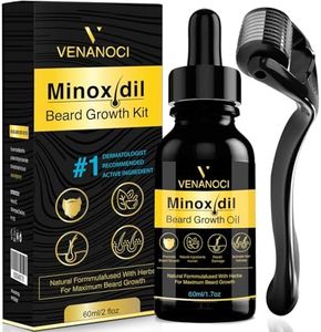 5% Minoxidil for Men Beard Growth Kit: Venanoci Hair Regrowth Oil with Biotin & Rosemary – Thicker, Fuller Beard & Hair – Stop Hair Loss & Thinning – Hair Growth Serum Treatment