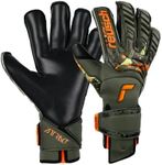 Reusch Attrakt Duo Evolution AdaptiveFlex Goalkeeper Gloves, Desert Green/Shocking Orange/Black, Size 10