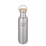 Klean Kanteen Reflect Single Wall Stainless Steel Plastic Free Water Bottle with Stainless Steel and Bamboo Cap,27oz