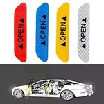 Bestrix Universal Door Open Reflective Warning Sticker Open Sign Safety Reflective Decal Tape (8Pcs | Silver)