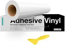 HTVRONT White Permanent Vinyl, White Vinyl for Cricut - 12" x 40 FT White Adhesive Vinyl Roll for Cricut, Silhouette, Cameo Cutters, Signs, Scrapbooking, Craft, Die Cutters (Glossy White)