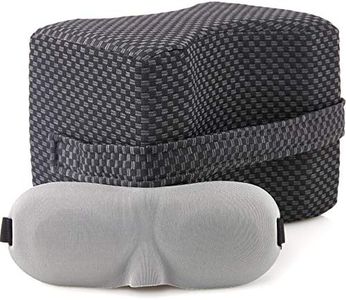 Leg and Knee Spacer Memory Foam Pillow With Strap - Molds to the Body - Provides Support and Spinal Alignment- Strap Ensures That the Pillow Stays in Put - Attractive Cover and Bonus Soothing Eye Mask