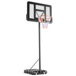 Sweetcrispy Basketball Hoop Outdoor 4.2-10ft Adjustable Height, Portable Basketball Hoop Goal Court System for Kids/Adults, 44 Inch Shatterproof Backboard, Shock Absorbent Rim, Fillable Base 2 Wheels