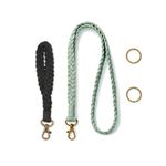 AOKSUNOVA 2 Pcs Boho Macrame Keychain Bracelet Handmade Wristlet Keychain Keyring Holder Wrist Lanyard for Women