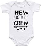 New to The Crew - Personalized Baby Name Bodysuit or Shirt for Boy or Girl