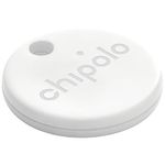 Chipolo One - 1 Pack - Key Locator, Bluetooth Tracking for Keys, Bag, Alerts Out of Range, Works with Chipolo App (Compatible with iOS and Android) White