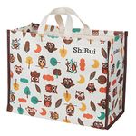 SHIBUI Big Heavy Duty Large Eco Waterproof Cotton Canvas Cloth Grocery Shopping Bag for Men Ladies Vegetable Milk Fruits with Hand Carry Handle Lunch Box Jhola Tote Bags (Owl) (1)