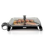 Geepas 1600W Electric Barbecue Grill | 2-in-1 Grill with Hot Plate, Smokeless Indoor BBQ Electric Grill and Griddle Hot Plate with Built In Drip Tray | Adjustable Temperature | 2 Year Warranty