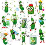 20Pcs Pickle Party Hanging Swirls Funny Pickle Birthday Party Decorations Cute Cucumber Hanging Foil Whirls Ceiling Streamers Decoration for Green Pickle Cucumber Theme Party Baby Shower Supplies